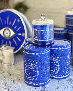 Bougie bleu BANDANA Bougies cloche Bandana