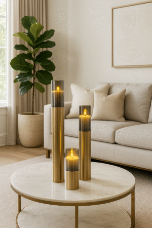 Deco Gold Black Trio de bougeoirs Gold BLACK