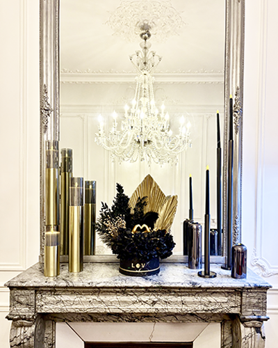 Double Deco Gold Black & Compo Lovheic Trio de bougeoirs Gold BLACK