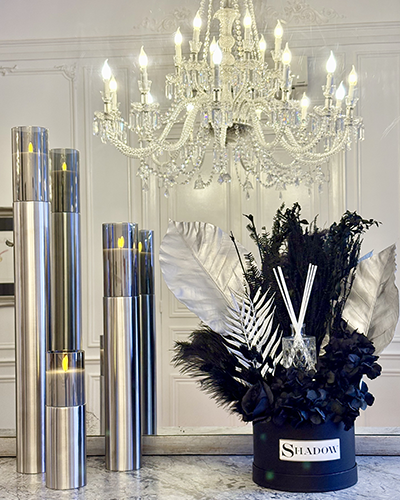 Double Deco Silver Black & Compo Shadow Trio de bougeoirs SILVER BLACK